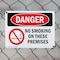 Signmission No Smoking On These Premises Danger Sign, Plastic, 10in W x 7in L, 2PK OS-2PACK-DS-P-710-L-1474 - alternate 5